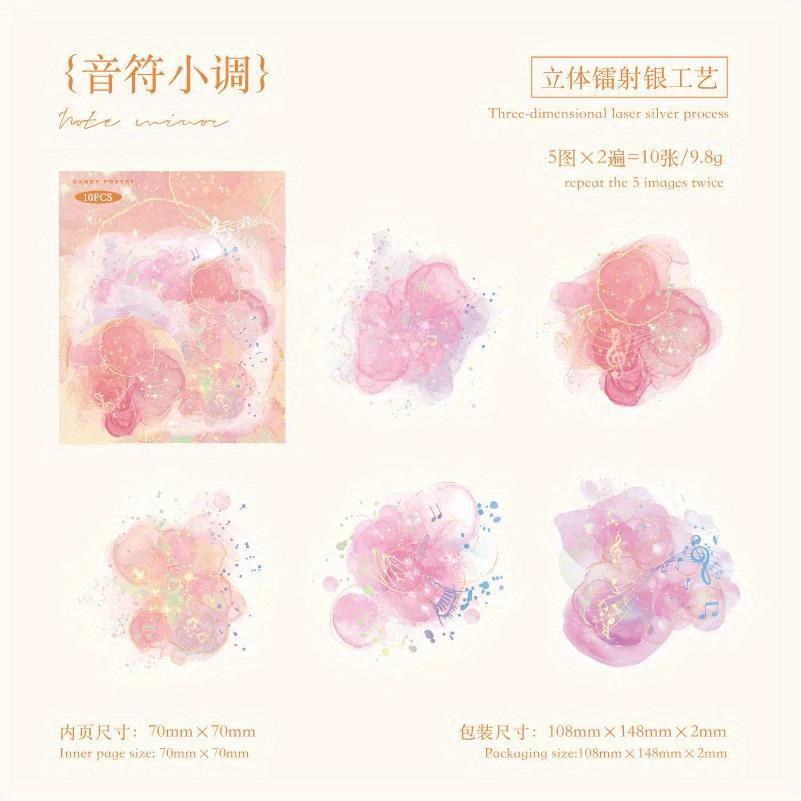 2 упаковки декоративных наклеек серии «Цветные» акварельные с тиснением фольгой коллаж скрапбукинг этикетка DIY дневник журнал планер