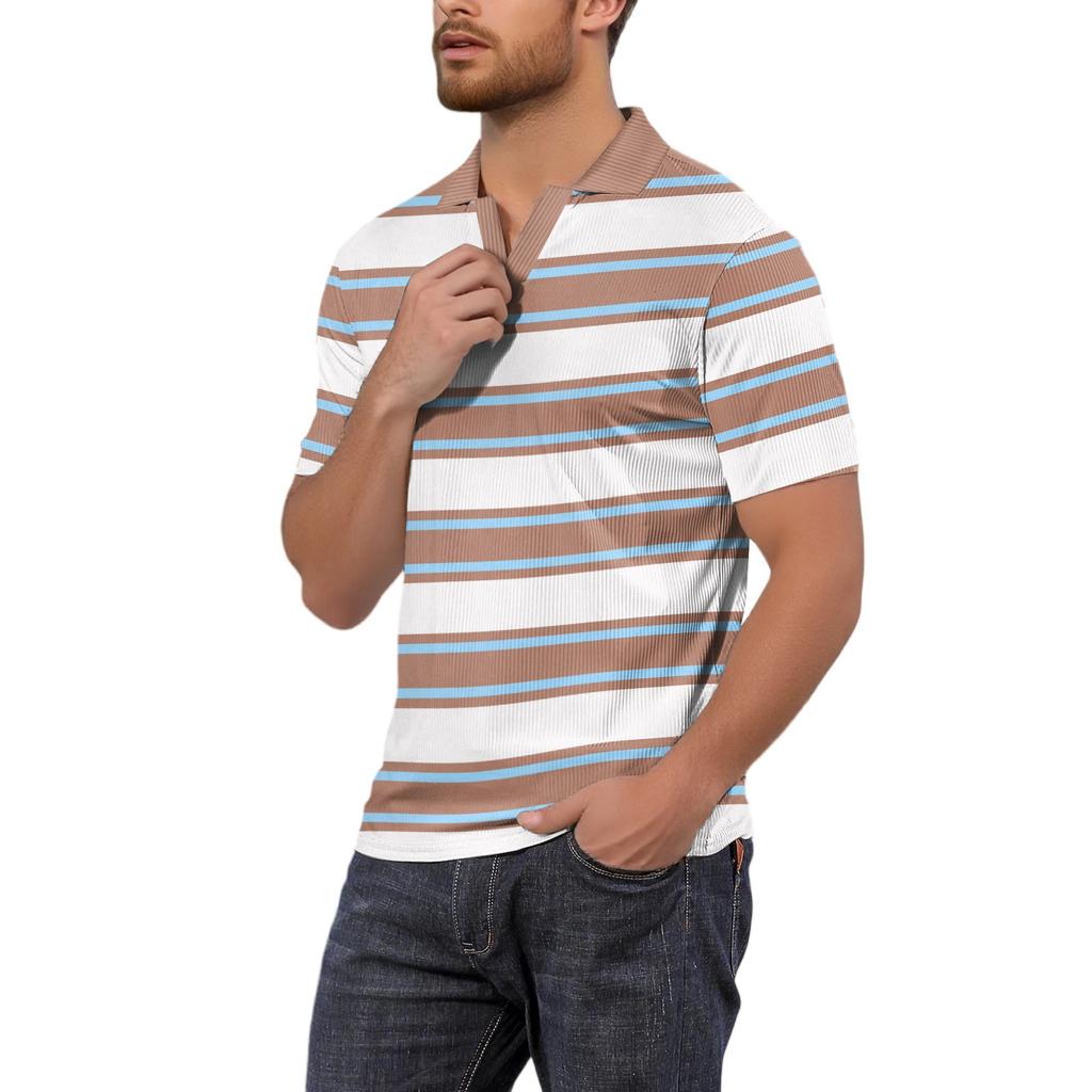 Мужская модная футболка для гольфа с коротким рукавом и V-образным вырезом