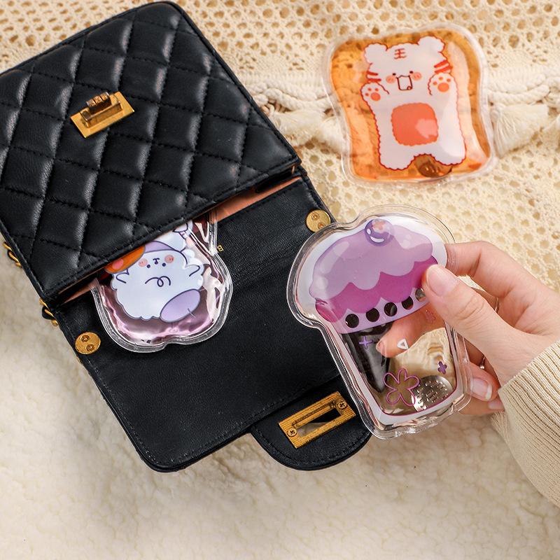 Мини Зимняя Грелка для Рук Моментальный Нагрев Милая Гелевая Грелка для Рук Портативная Защелкивающаяся Карманная Грелка Многоразовая для Дома Офиса Улицы