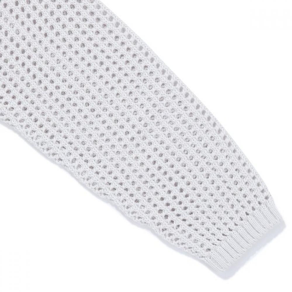 Bluetail Light Gray Star Jacquard Mesh Crop Knit Aaa4sw02lg