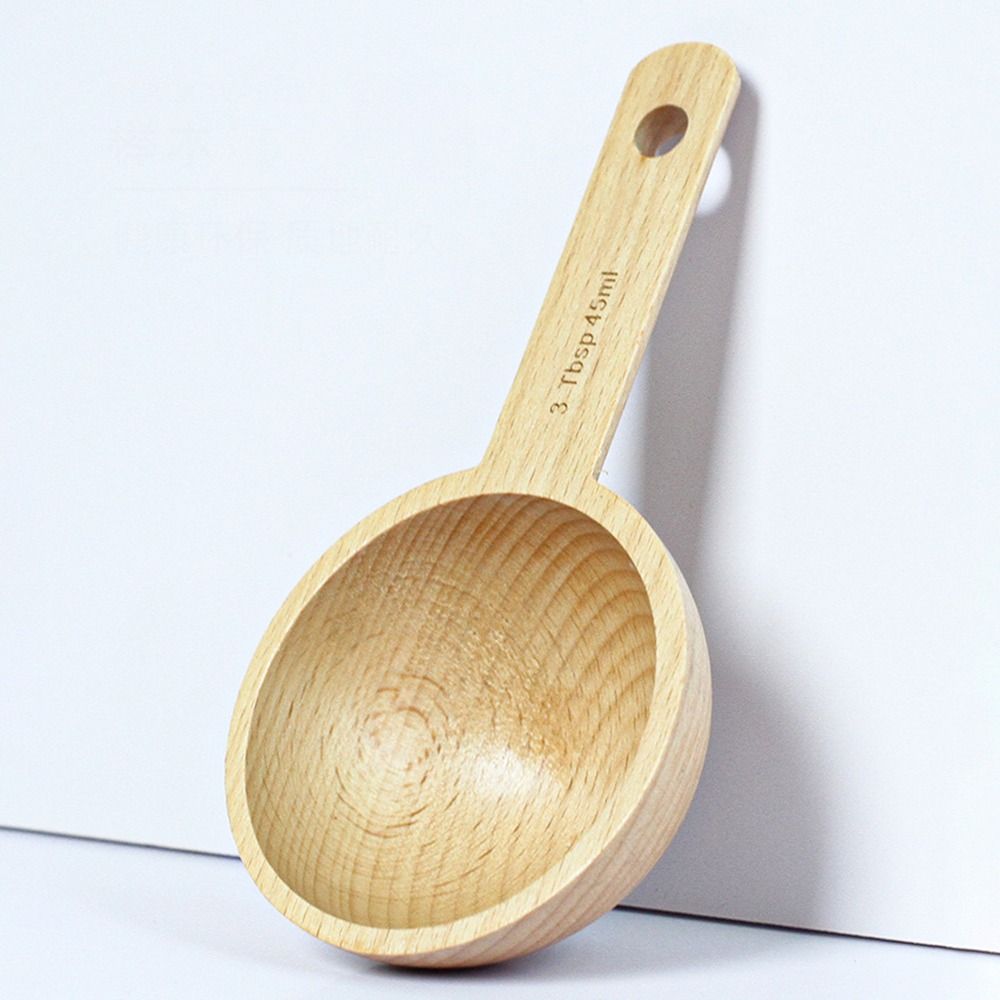 Столовая ложка Мерная ложка из орехового дерева Ложка для кофейных зерен Портативная деревянная ложка из бука Кухня
