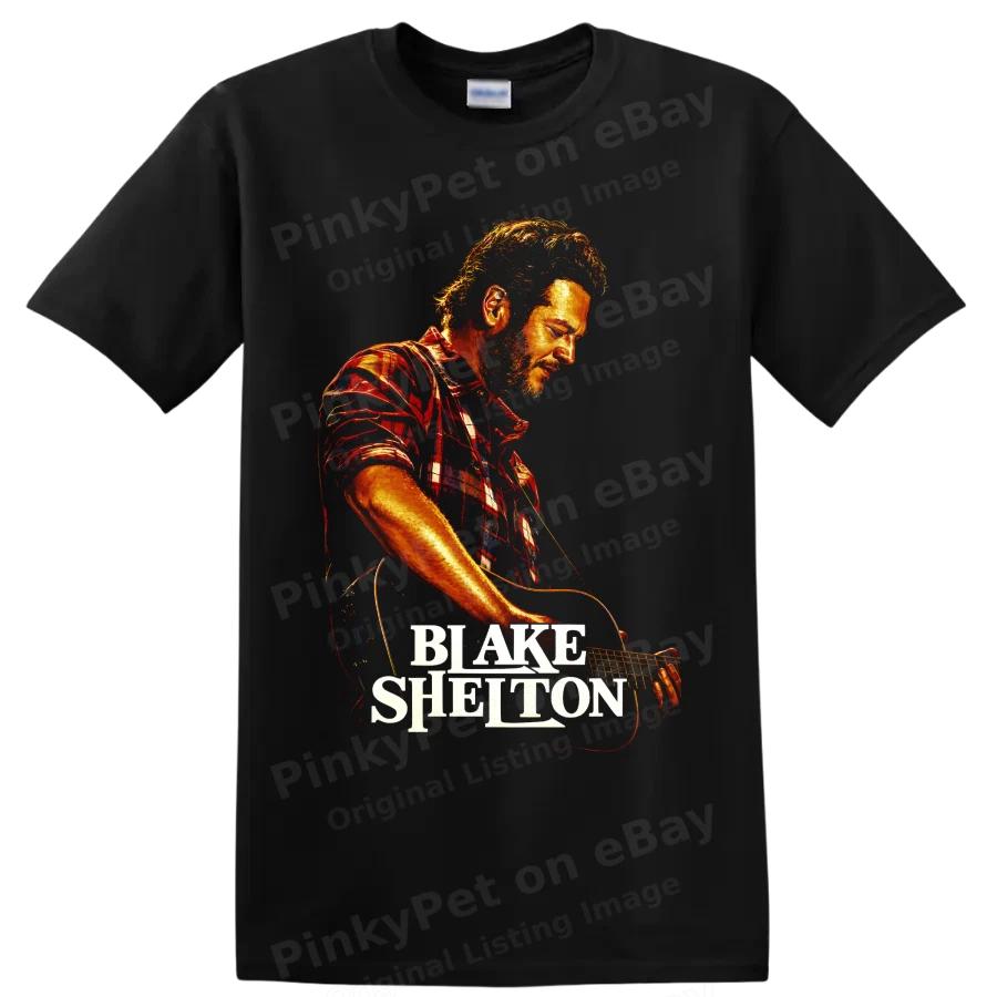Blake Shelton Country Singer Guitar Performance Graphic T Shirt Music Fan Tee