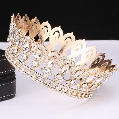 Новая барочная свадебная корона, круглая многоцветная корона, король, королева, вечеринка по случаю дня рождения, сплав, аксессуары для волос