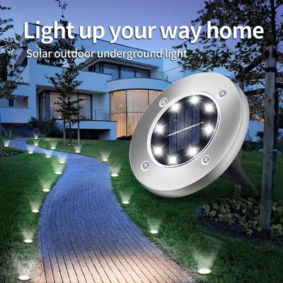 8/20LED Светодиодная лампа Садовый декор Солнечная энергия Дисковый свет Уличный Садовый Солнечный Подземный свет Палубный свет Прожектор Встраиваемый Солнечный