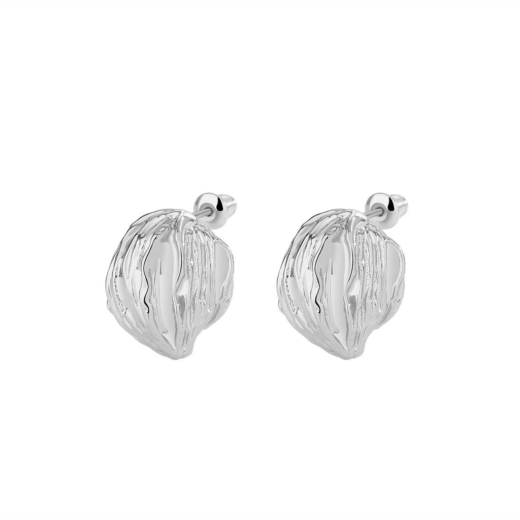 Модные универсальные серьги OL commuter, нишевые серьги с иглами из серебра 925 пробы с индивидуальной текстурой ореха