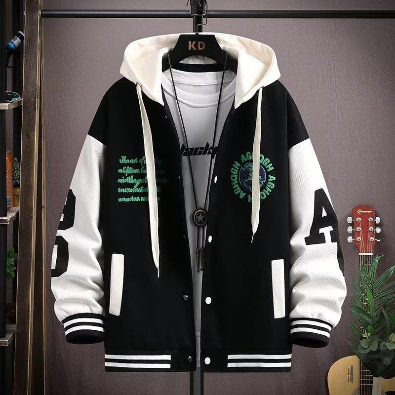 Мужская толстовка-кардиган с капюшоном 2023 года — стильная бейсбольная куртка для мальчиков-подростков