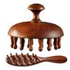 Natural Sandalwood Comb Long Handle Meridian Point Massager 22 Teeth Meridian Insert Comb for Head Massage And Hair Growth Promotion