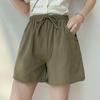 Women's High-Waisted A-Line Cotton Linen Shorts: Summer Wide-Leg Plus Size Casual Sportswear