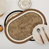 Non-Slip Placemat Waterproof Dining Placemat Printed Pattern Coaster Heat Resistant Dining Table Mat Kitchen Dining Decoration