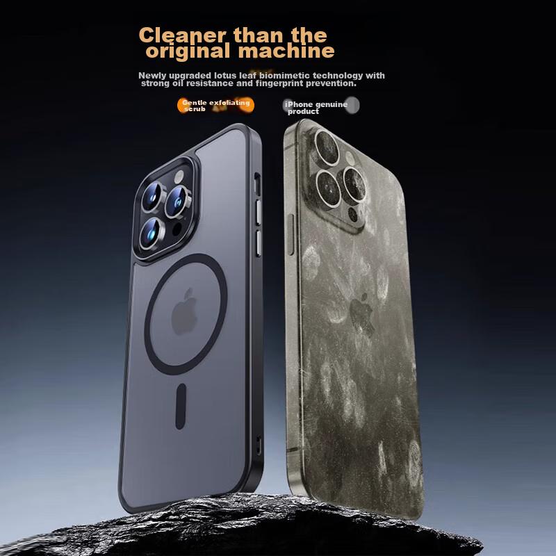 Case for Apple IPhone 12 Pro Max, Protective Cover with Magnetic Wireless Charging, Ultra-Thin Shockproof Skin-Friendly Frosted Finish, Midnight Black