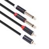 Двойной соединительный аудиокабель 1/4 дюйма TS к двойному RCA, 2*6,35 мм, штекер TS к 2 штекерам RCA, провод адаптера