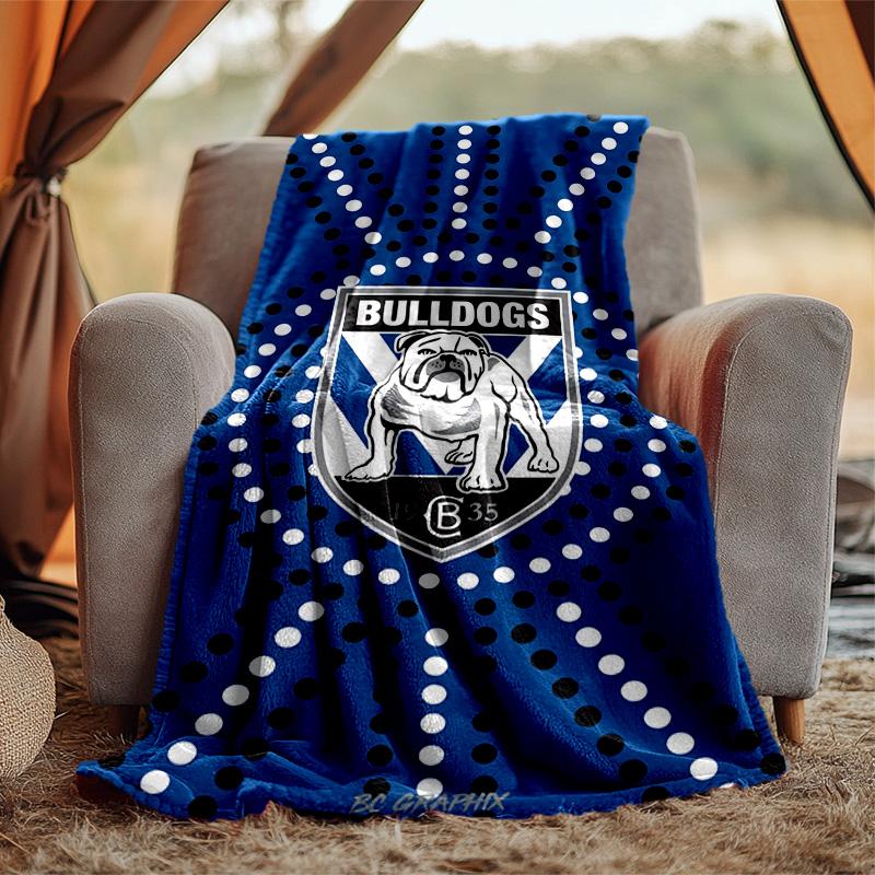 Western Bulldogs Flannel Blanket Soft Warm All-Season Throw, Design for Camping, Car Travel, Hiking Sofa, Bed, Office Perfect Gift for Parties