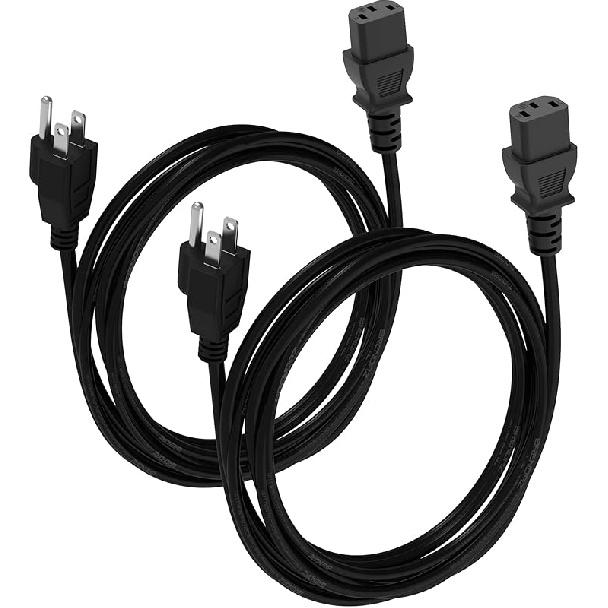 Kado 3 Prong AC Power Cable 1.5m, 5 Feet 125 Volts 10 Amps Power Cord for Electronics, Dekstop PC, TV, Computer, Printer, Radio, Monitor, Sceptre,