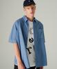 WV PROJECT Cool Summer Stripe Pigment Short Sleeve Shirt Blue Mjss7787