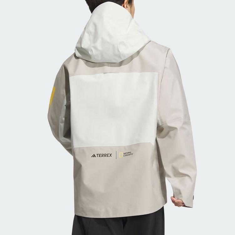 Adidas x NATIONAL GEOGRAPHIC Waterproof And Windproof Windbreaker Jacket Men's Light Umber IS9522