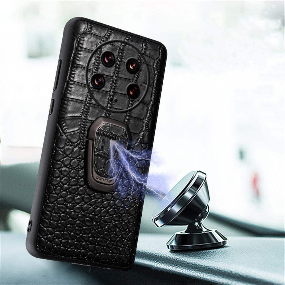 Оригинальный кожаный чехол-крокодил для Xiaomi 11 12 13 14 15 17 Pro Ultra с кольцом-подставкой