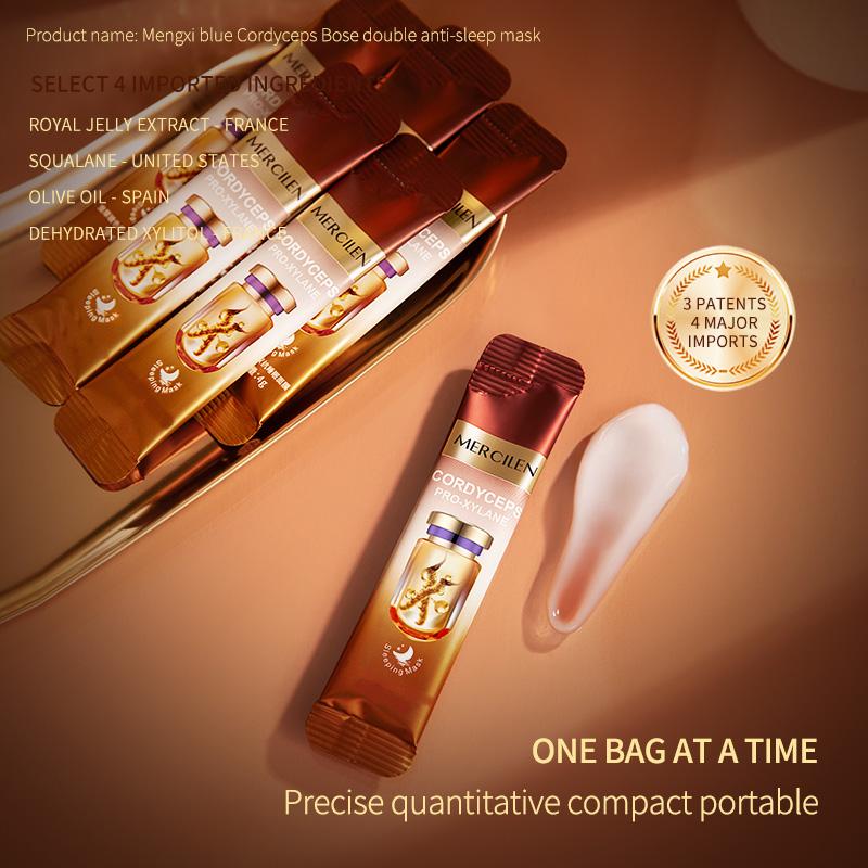 MERCILEN 20 шт., двойная антивозрастная ночная маска с кордицепсом Bose Yin, увлажняющая, укрепляющая, против морщин, замораживающая маска для второго броска