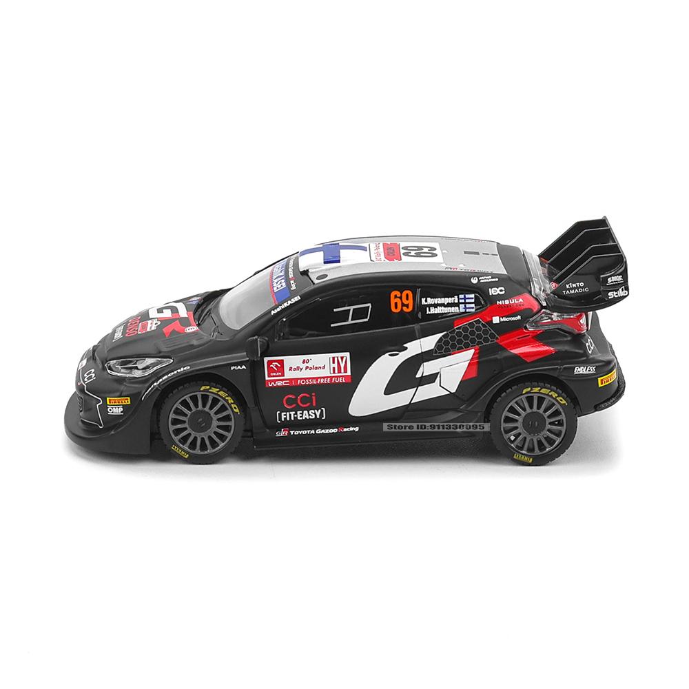 Bburago 1:43 Toyota GR Yaris Rally1 Hybrid Rovanpera #69 Ogier #17 Alloy Luxury Vehicle Diecast Pull Back Cars Model Toy