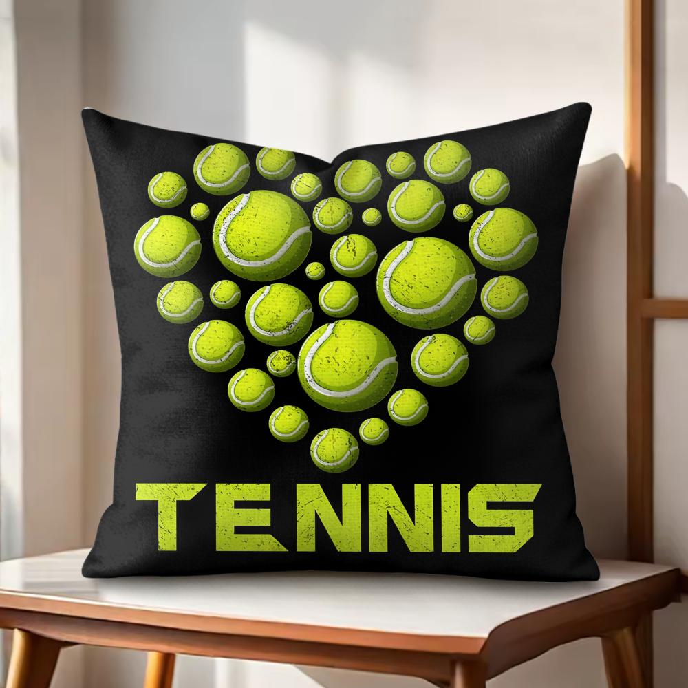 Tennis Cushion Cover Natural Linen Organic Fabric DoubleSided Printing Couch Pillow Covers Home Decor