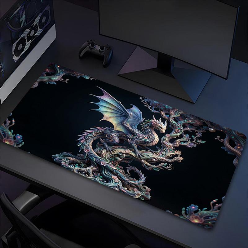 Dragon Fantasy Xl Gaming Mouse Pad Nonslip Rubber Base Stitched Edge Waterproof Desk Mat For Pc Laptop Gamer Office Computer Accessories C927230
