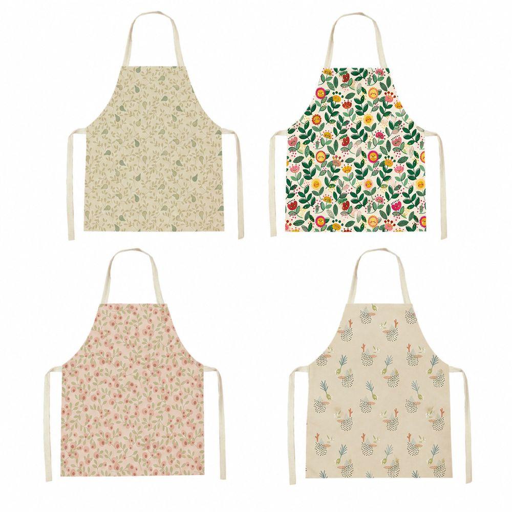 Flower Print Floral Print Apron Soft Fabric Baking Aprons New Plant Aprons Baking