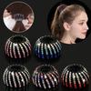 Women Bun Crystal Hair Claw Nest Horse Tail Head Clip Fashion Female Ponytail Headwear Horsetail Buckle Hair
