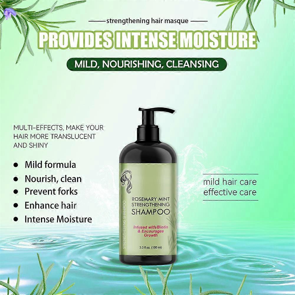 2X 100ml Rosemary Oil Mint Strengthening Shampoo Anti Hair Los Best