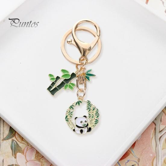 Новогодний брелок с пандой, бамбуковый венок, кулон, полированный зажим для омара, легкая сумка через плечо, школьный ранец, украшение, кулон, брелок