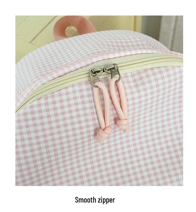 Высококачественный мягкий клетчатый рюкзак для девочек, предназначенный для поездок за границу — вместительный, подходит для учащихся средних, старших классов и студентов колледжей.