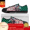 Anime Demon Slayer Kimetsu No Yaiba Low Top Sneakers Tanjirou Nezuk Men Women Teenager Canvas Sneaker Casual Couple Custom Shoes