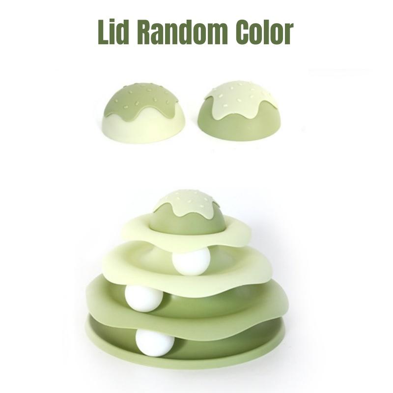 Ball Spinning Cat Toy Rotating Slide Cat Toy Dog and Cat Pet Supplies Interactive Cat Toy with Ball Spinning and Rotating Slide