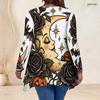 Plus Size Ladies V Neck Long Sleeve Loose Casual Top With Irregular Split Hem