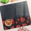 Glass Kitchen Chopping Board with Decorative Graphics Heart Board 60x52 cm