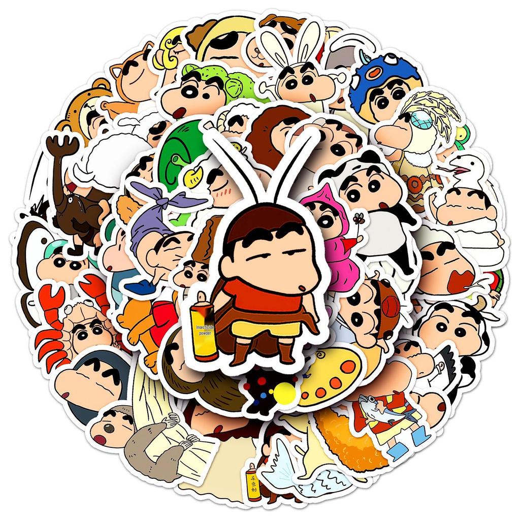 Crayon Shin-chan Dress-Up Stickers: 50 Cute, Waterproof Cartoon Stickers for Phone Cases, Computers, Journals.