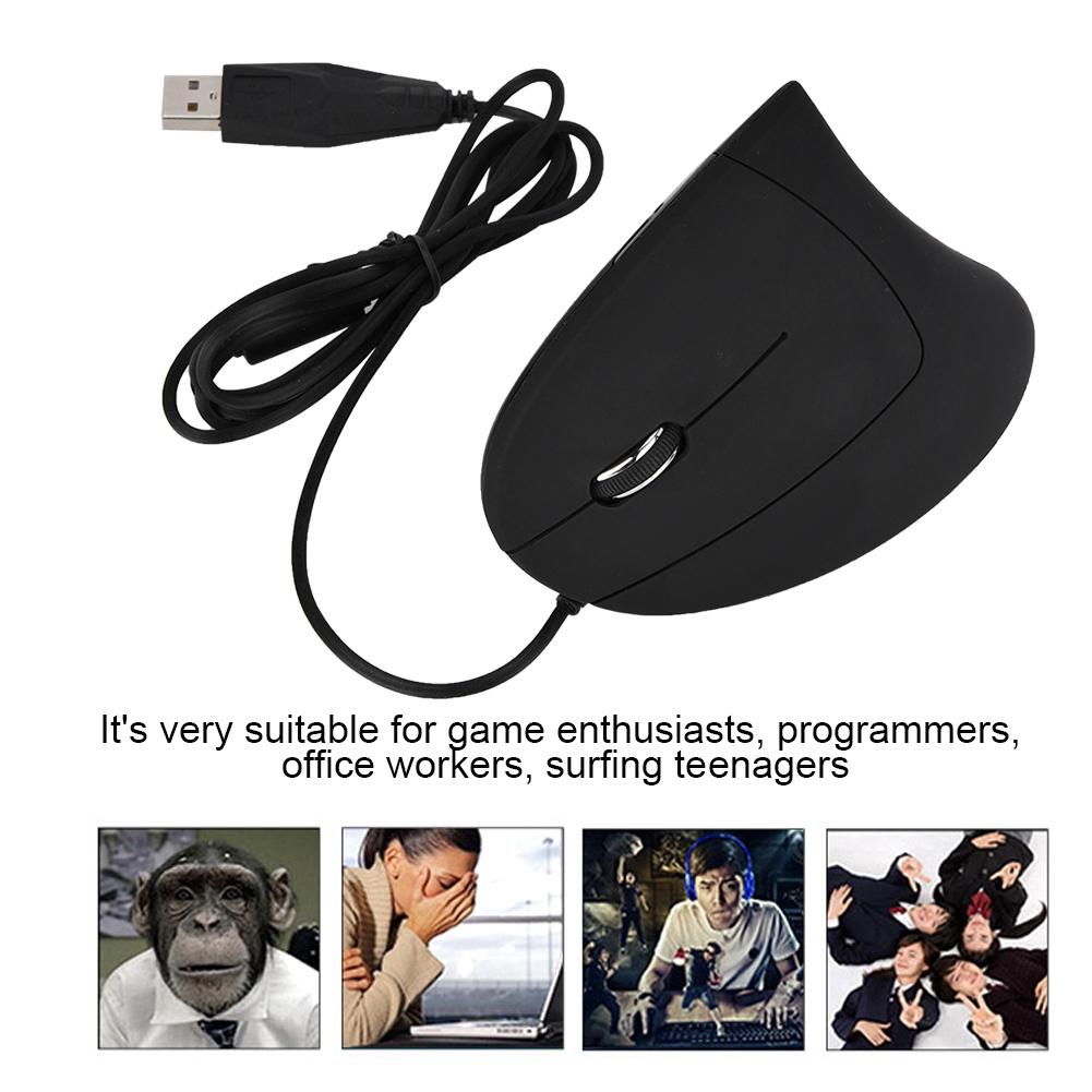 Проводная USB-мышь для левой руки, вертикальная, эргономичная игровая мышь, здоровая мышь для запястья