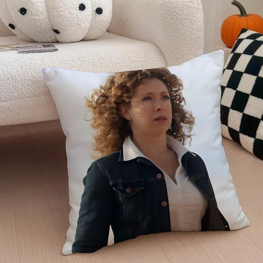 River Song Pillow Doctor Who Cushion Cushion Cover Throw Pillow Cover Hidden Button Durable Polyester Chair Cushion