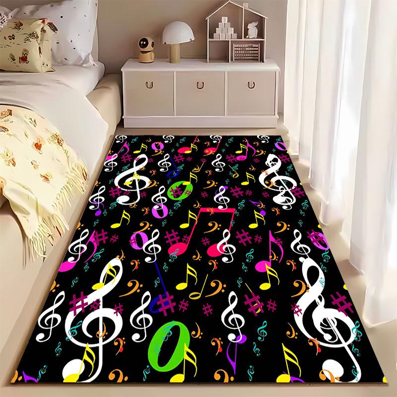 Colorful Music Note Pattern Carpet suitable as a non-slip mat for the living room or bedroom sofa