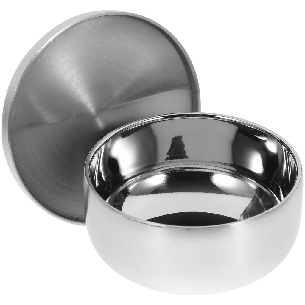 Practical Stainless Steel Men Shaving Bowl With Lid Soap Cup Smooth Shaving Mug Men Shave Lid Cream Foam Brush Lather Bowls