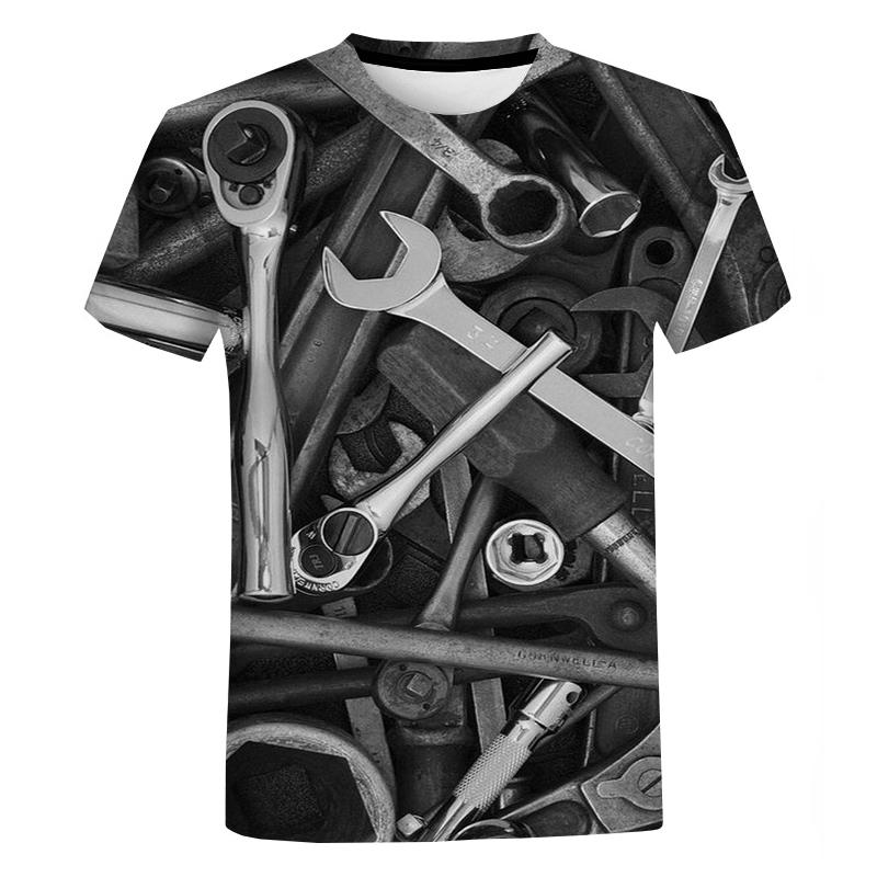 Новая мужская и женская персонализированная летняя футболка с 3d принтом «Механик» Street Harajuku, футболка большого размера, модные повседневные топы