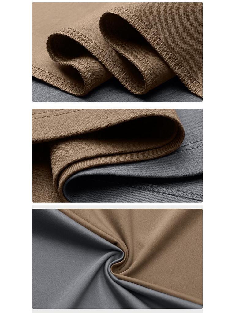 Мужская осенне-зимняя футболка с высоким воротом, антистатичная, из мерсеризованного хлопка с жидким аммиаком, с длинным рукавом, базовый слой