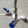 4-Way to 2-Way Tee Connector Water Purifier Valve with Switch, One-Piece Copper Alloy Ball Valve.