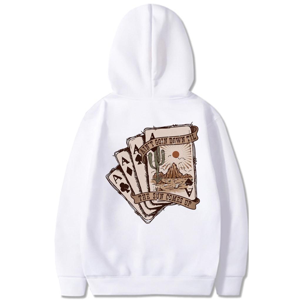 Толстовки с капюшоном Ain't Going Down Til The Sun Comes Up Толстовка в стиле вестерн Толстовка с капюшоном Desert Толстовка Cowgirl с капюшоном Пуловеры Cactus Топ