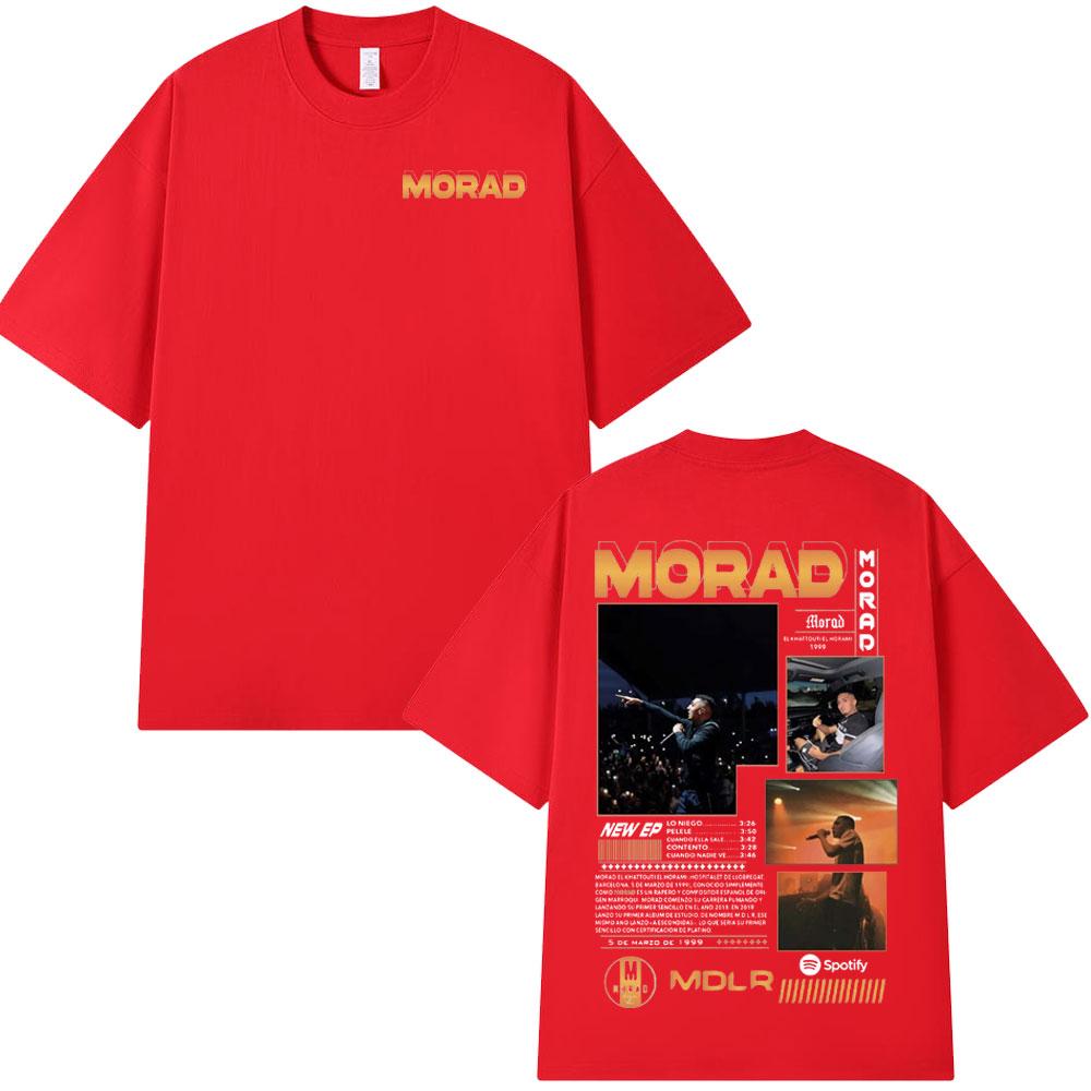 Футболка с графикой альбома рэпера Morad MDLR, унисекс, женская мода, хип-хоп, винтажная футболка, хлопок, оверсайз, с коротким рукавом, топы