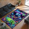 Neon Theme Crystal Velvet Rug Personalized Custom Name Text Soft Floor Mat Home Decor