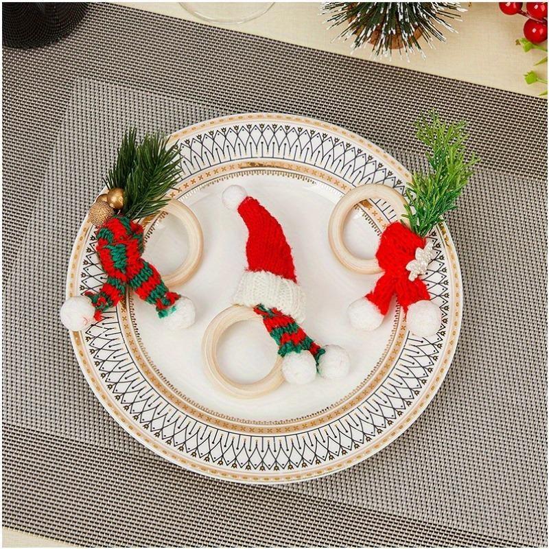 4 шт. Рождественские кольца для салфеток, Декор для салфеток, Аксессуар, Праздничный декор стола, Кольцо для салфеток для ресторана, Праздничное кольцо для салфеток
