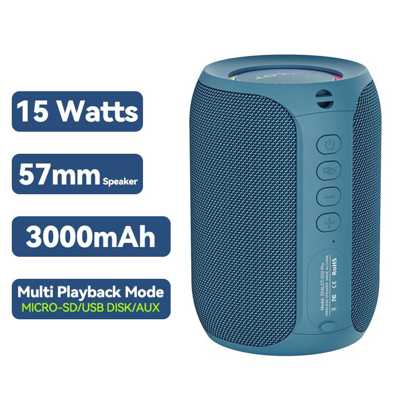 ZEALOT S32 Pro Bluetooth-колонка Беспроводной сабвуфер TWS Портативный Бас Стерео Поддержка USB Micro SD карты