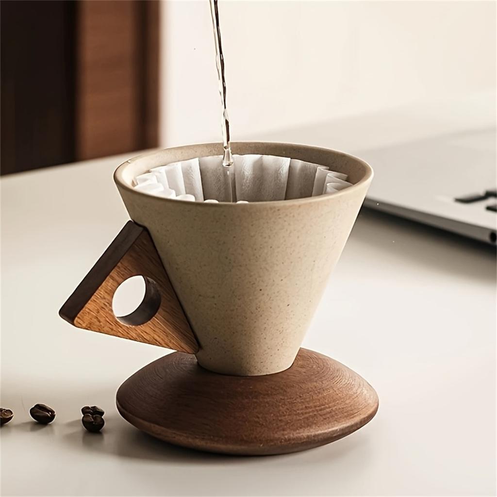 Coarse Pottery Coffee Mug with Base American Style Ceramic Tea Coffee Cups for Coffee Tea Latte Milkshake