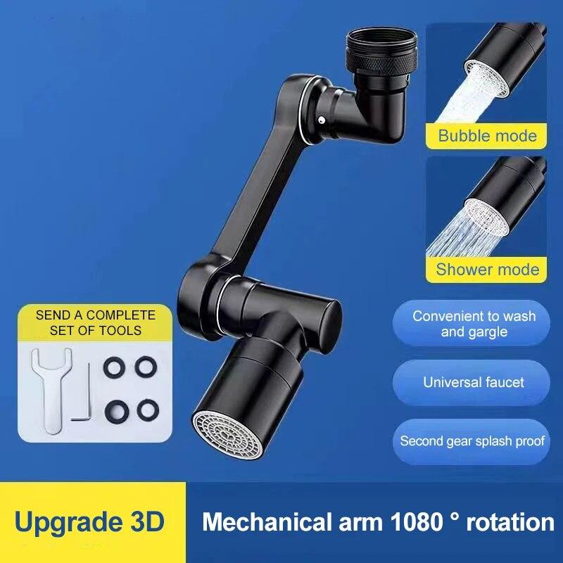 1 шт. Удлинитель для крана, роботизированная рука из сплава, вращающийся на 1080° универсальный удлинитель для крана, поворотный кран для раковины в ванной
