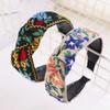 Fabric Flower Leaf Headband Embroidery Flower Head Bezel Exquisite Ethnic Hairband Female