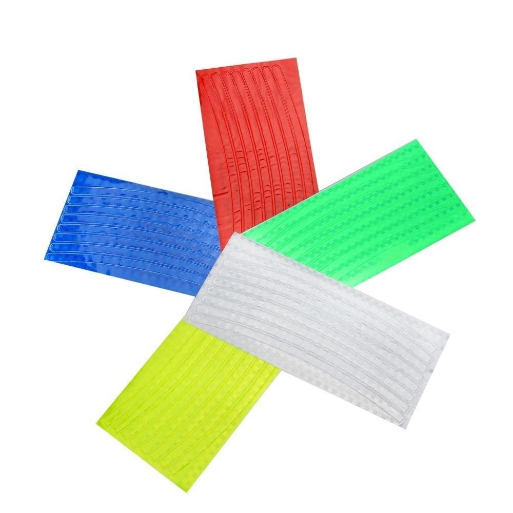 Флуоресцентные светоотражающие наклейки для ободов велосипедных колес - Улучшают видимость в ночное время благодаря текстурированной адгезии и доступны в различных цветах